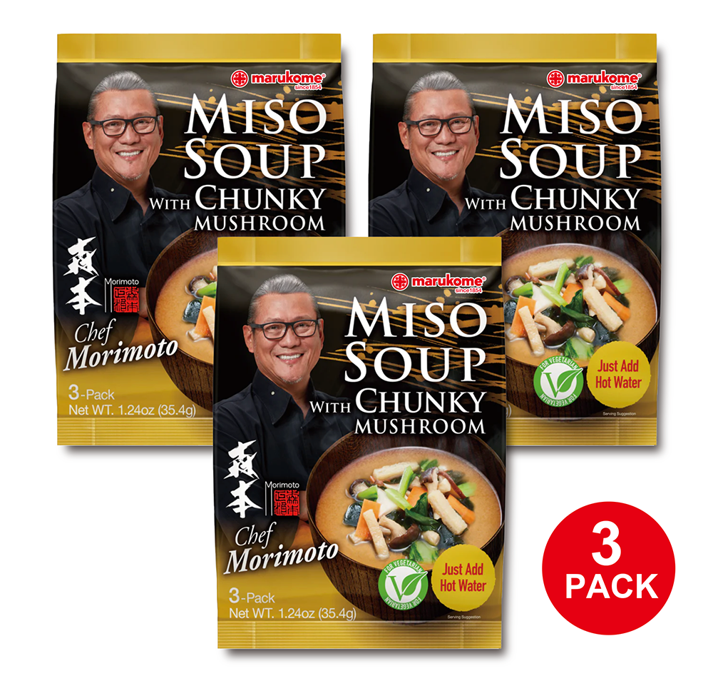 me more MARUKO 3点セット Premium Miso Soup 3-Pack Chunky Mushroom - 3 bags – Marukome