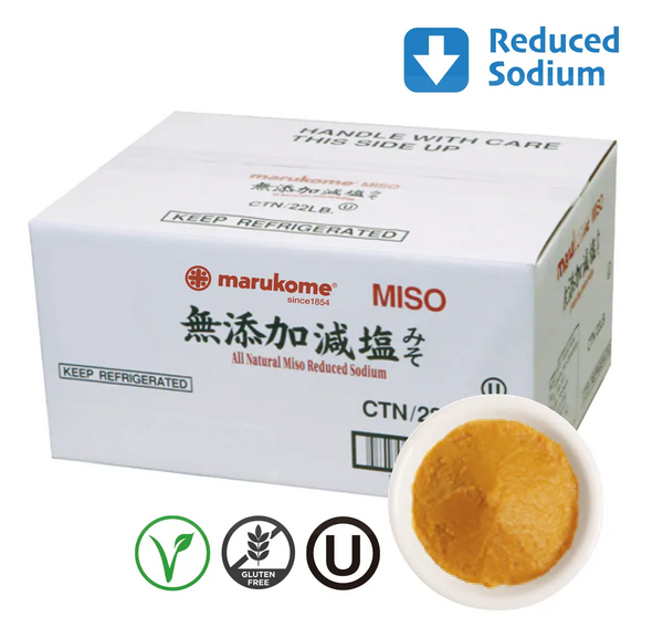 All Natural Reduced Sodium Miso Paste 22 lbs | Marukome USA