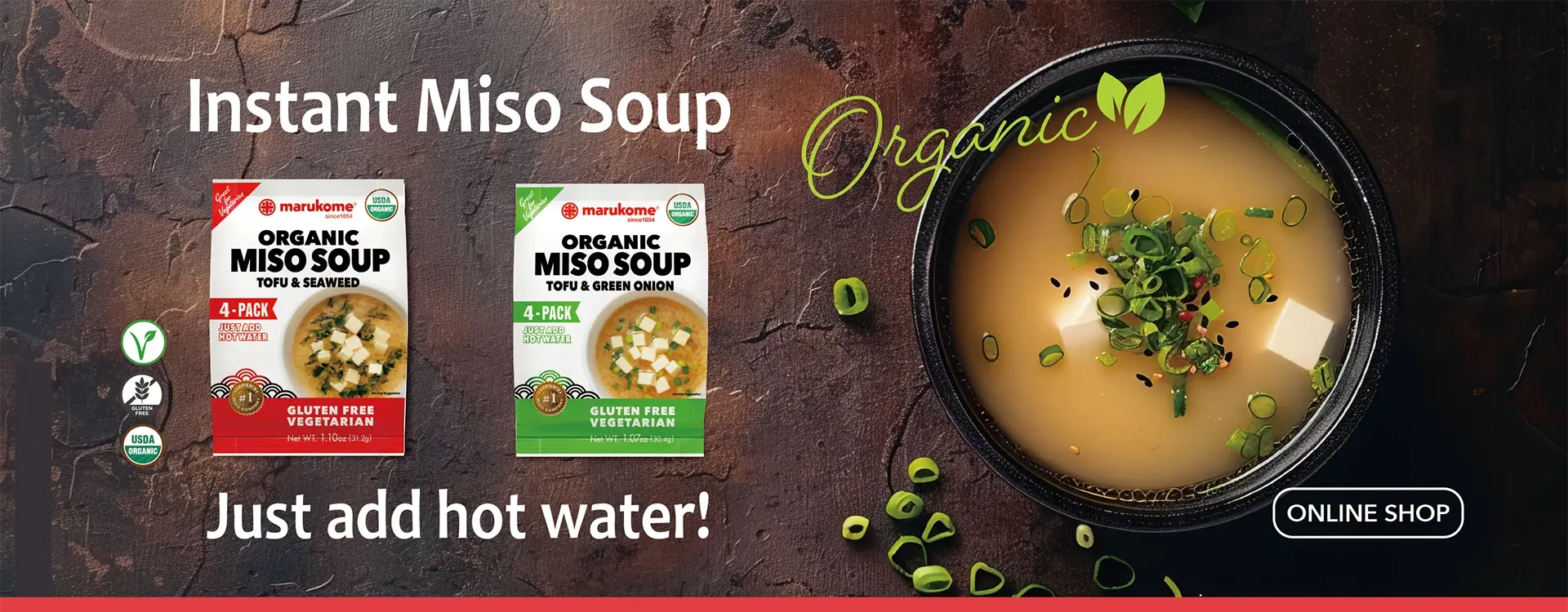 Marukome USA Home page top banners | Miso, Koji and more | Marukome USA